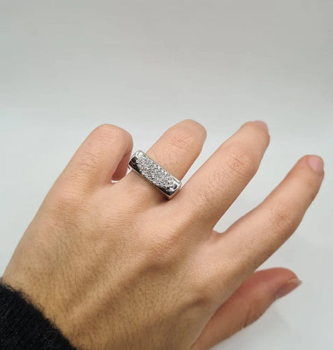 Bague 52.5 Bague or blanc diamants 58 Facettes