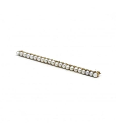 Broche Broche barrette en or jaune 750‰ et 22 perles 58 Facettes 150055R