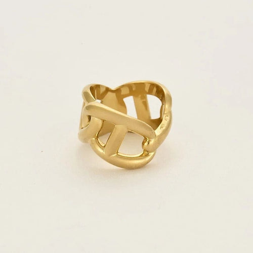 Bague 51 Hermès - Bague Enchaînée en or jaune 58 Facettes MB4