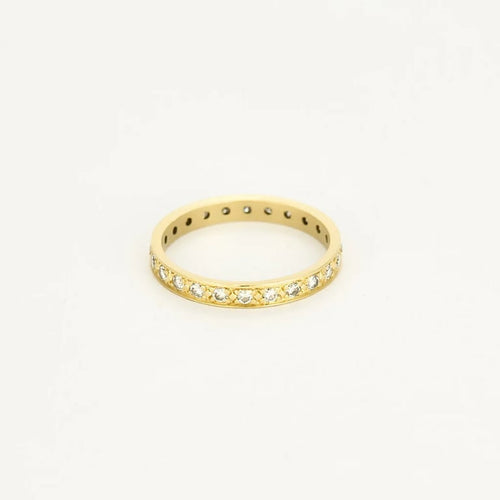 Bague 58.5 Alliance américaine - Bague en or jaune 18K et diamants 58 Facettes 58FC143
