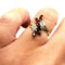 Bague 48 Bague or jaune grenats diamants 58 Facettes 3458