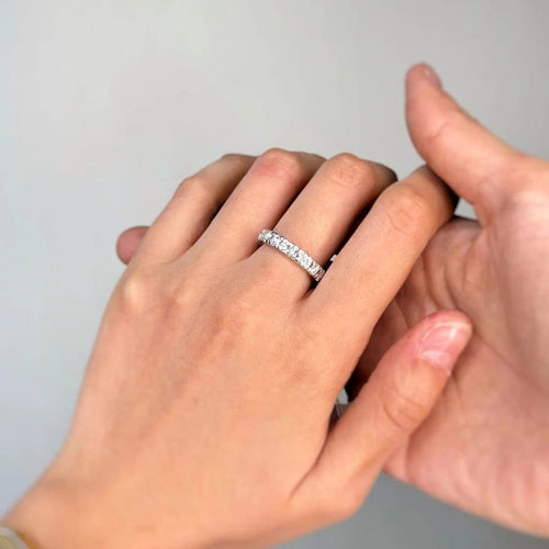Bague 53 Alliance Américaine - Platine & Diamants 58 Facettes 250415R
