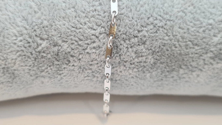 Bracelet Gourmette en Or Blanc 58 Facettes