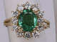 Bague 50 Bague ovale en or jaune pavé d'émeraudes et de diamants 58 Facettes BA-668