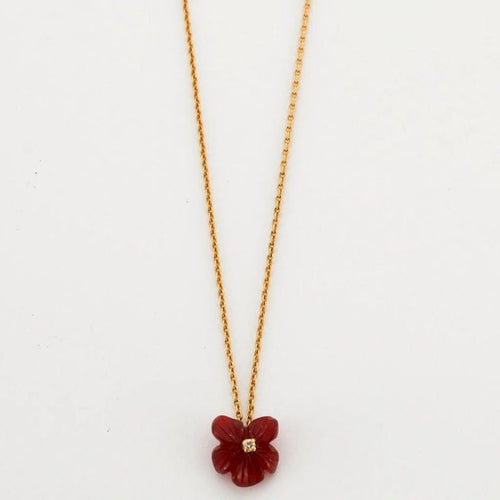 Collier Collier or jaune et cornaline 58 Facettes