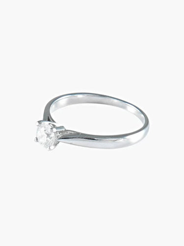 Bague 53.5 Bague - Solitaire en or gris et diamant 0,2 ct 58 Facettes 412 50088