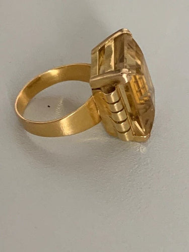 Bague 53 Bague Or Jaune Citrine 58 Facettes 1963