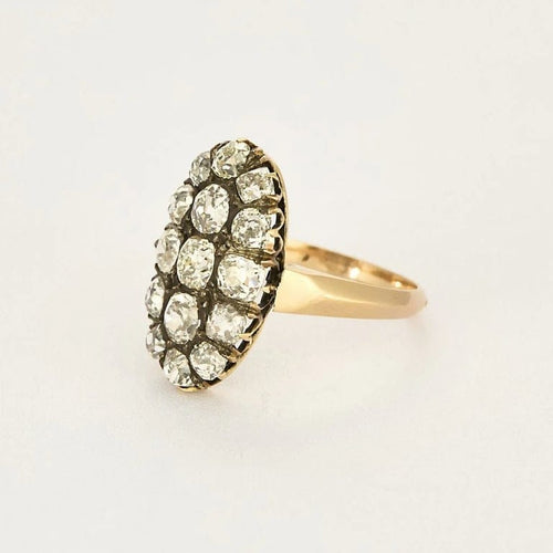 Bague 56 Bague - Bague sertie de diamants taille ancienne en or jaune 18k 58 Facettes LJ23-283