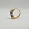Bague 55 Bague art déco or jaune 18 carats sertie de 6 saphirs ovales et diamants 58 Facettes