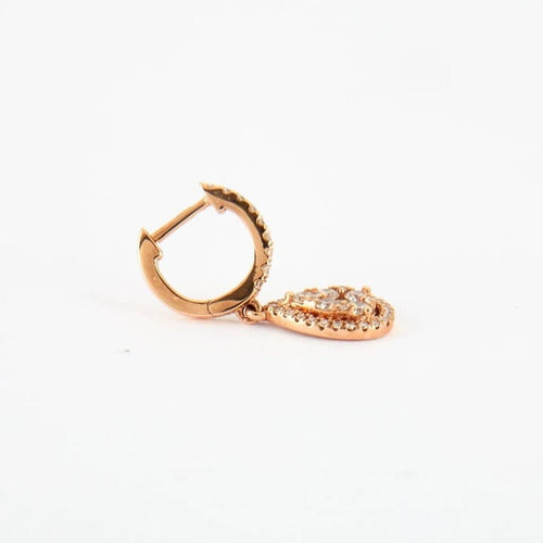 Boucles d'oreilles Boucles d'oreilles goutte en Or rose, diamants 58 Facettes