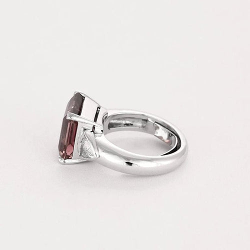 Bague 44 Bague - Tourmaline rose taille carrée en or blanc 18k et diamants 58 Facettes LJ25-332