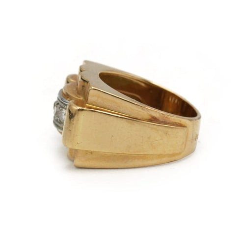 Bague 49 Bague Tank - Or jaune, Platine & Diamants 58 Facettes 250067SP