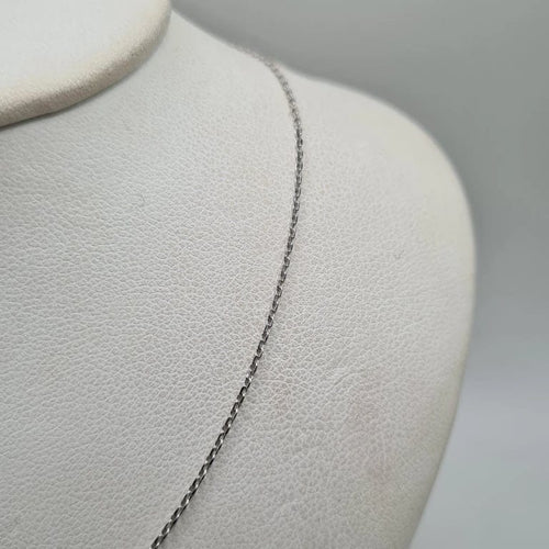 Collier Chaine fine or blanc 18 carats 58 Facettes