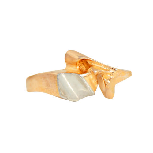 Bague 56 Lapponia - Bague vintage en or jaune 14 carats et platine 58 Facettes