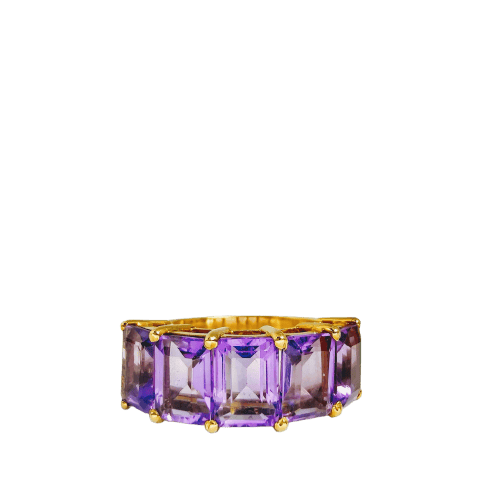 Bague 53 Bague en or jaune 18 carats et améthystes 58 Facettes 5575