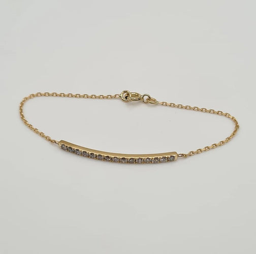 Bracelet Bracelet or jaune 18 carats serti d’une barrette de diamants 58 Facettes