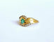 Bague 54 Bague bandeau émeraude et diamants en or jaune 18k 58 Facettes