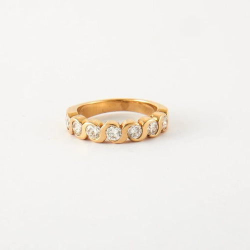 Bague 50 Bague Alliance Or jaune 14 carats Diamants 58 Facettes