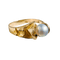 Bague 60 Lapponia - Bague en or jaune 14 carats avec perle grise 58 Facettes 2896
