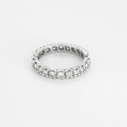 Bague 52 Alliance américaine en or blanc et diamants 58 Facettes 58FC114