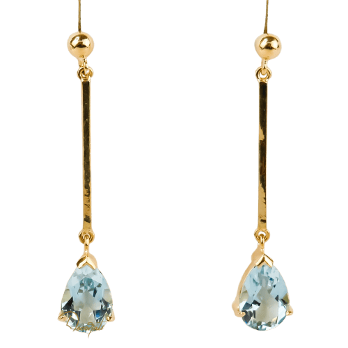 Boucles d'oreilles Boucles d'oreilles pendantes en or 750 et aigues-marines 2,0 ct 58 Facettes 2537