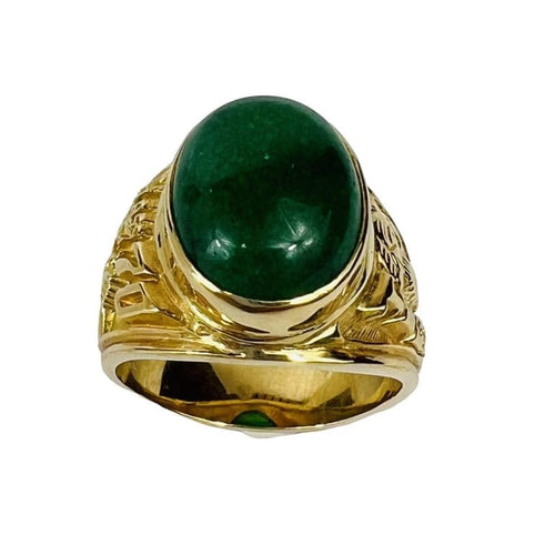 Bague 60 Chevalière Or Pierre Verte 58 Facettes 20400000740