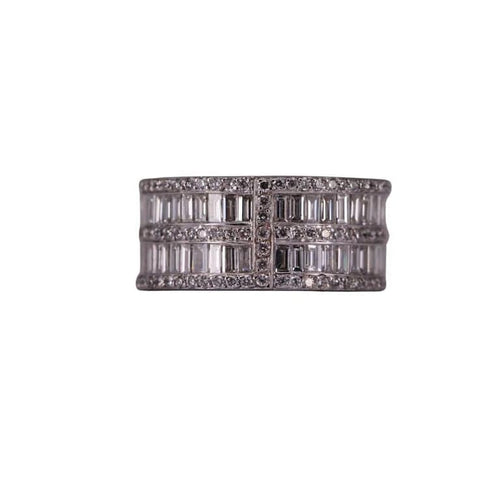 Bague 49 Bague Zigzag Or blanc et Diamants 58 Facettes RNG2648