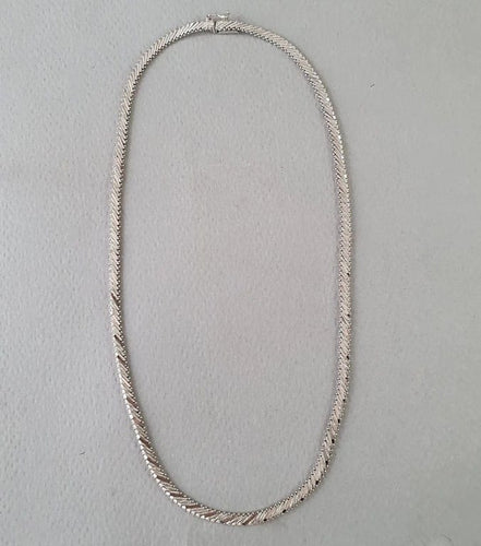 Collier COLLIER PLAT VINTAGE OR BLANC 58 Facettes C 60