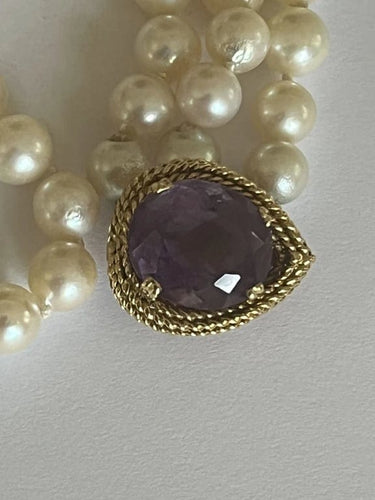 Bracelet Bracelet 3 rangs Perles Fermoir Or Jaune Améthyste 58 Facettes 5462