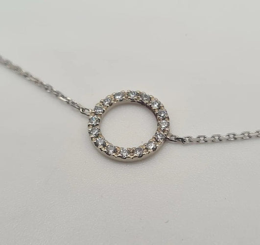 Bracelet Bracelet or blanc serti de diamants naturels 58 Facettes