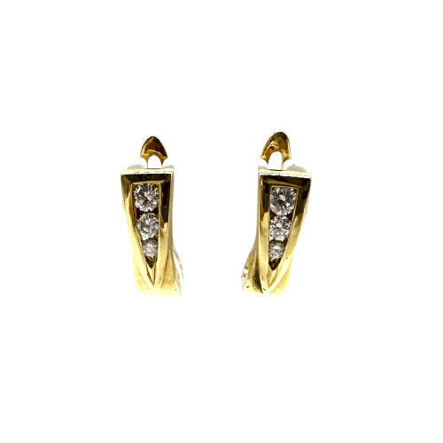 Boucles d'oreilles Boucles d'oreilles trilogie en or jaune 750 et diamants 58 Facettes Z15B50540