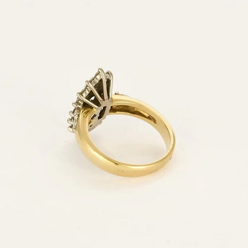 Bague 54.5 Bague navette en or jaune et or blanc 18K avec diamants 58 Facettes 58FC156