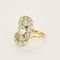 Bague 56 Bague ajourée volutes en or jaune 18k et argent, diamants et saphirs 58 Facettes LJBAV2