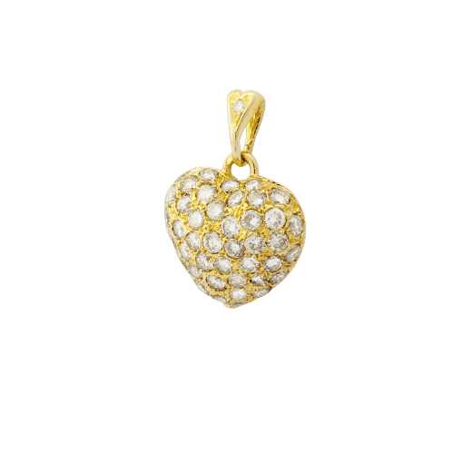Pendentif Pendentif cœur en or jaune 18 carats et diamants 58 Facettes 33720