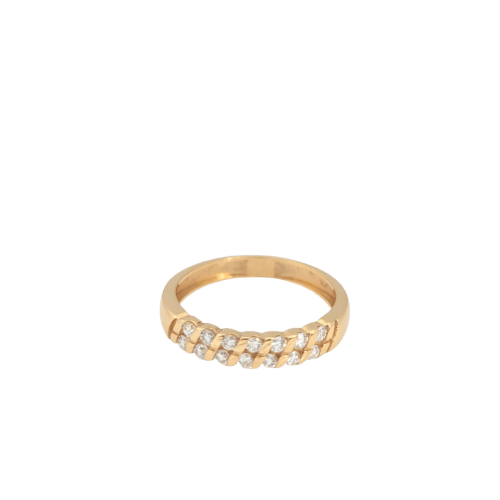 Bague 53 Demi-alliance en or jaune 18 carats et diamants 58 Facettes 29035
