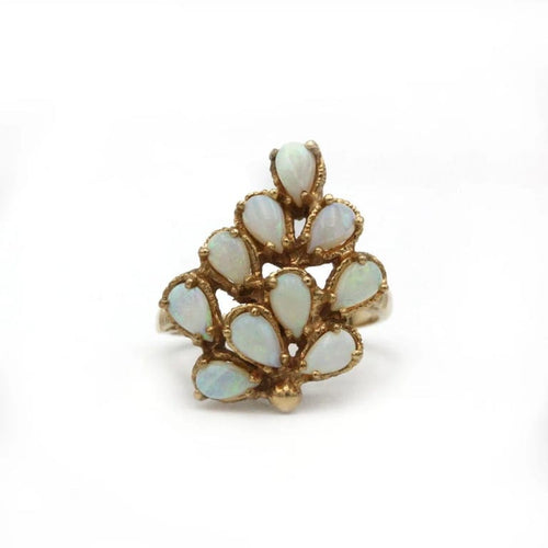 Bague 54 Bague - Or jaune & Opales 58 Facettes 250029SP