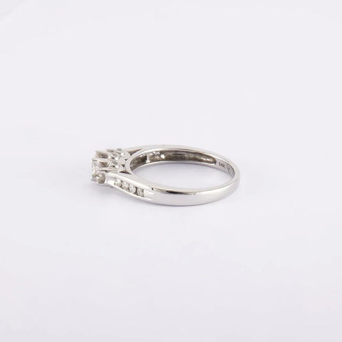 Bague 54 / Blanc/Gris / Or 585 Bague Solitaire Diamant 0.20 carat 58 Facettes 150235R
