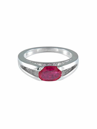 Bague 51.5 Bague rubis du Mozambique en or blanc et diamants 58 Facettes 419 00086