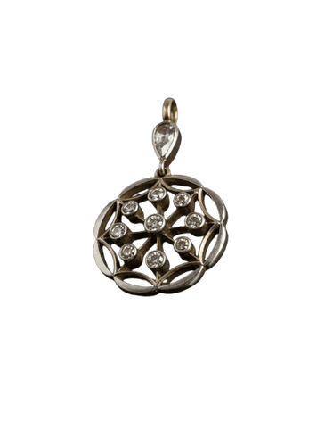 Pendentif Pendentif XIXe siècle - Pendentif circulaire avec diamants taille rose 58 Facettes
