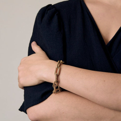 Bracelet GAY Frères -Elégant Bracelet or jaune à grosse maille forçat tressée 58 Facettes ENG11540