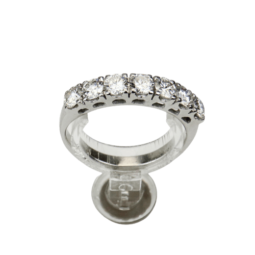 Bague 53.5 Bague demi-alliance en or 14 carats avec diamants taille brillant 58 Facettes 2964