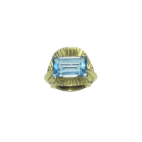 Bague 53 Bague avec spinelle rectangulaire taille émeraude en or jaune 18K 58 Facettes 250309