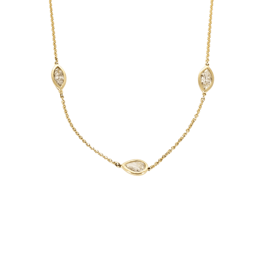 Collier Collier à maille jaseron en or jaune 18k et diamants 58 Facettes LJBAV6