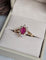 Bague 51.5 Bague marguerite rubis et diamants en or jaune 18 carats 58 Facettes 717
