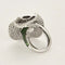 Bague 65 Bague fleur en or blanc 18k et diamants, tsavorites, améthyste 58 Facettes LJ25-309