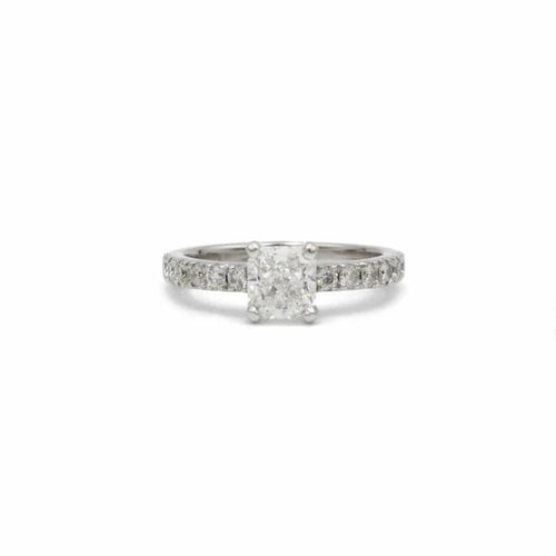 Bague 49 Solitaire accompagné Diamant 1,02 carat G VS2 58 Facettes 240187R
