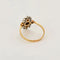 Bague 52.5 Bague or jaune et gris, saphir, perles de culture et diamants 58 Facettes PER15084