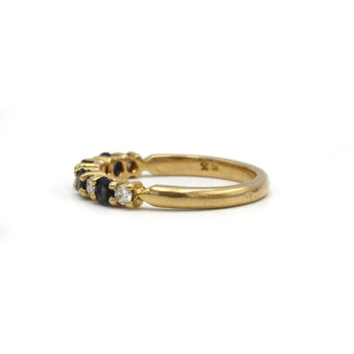 Bague 54 Demi Alliance - Or jaune, Diamants & Saphirs 58 Facettes 250326R