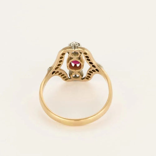 Bague 68 Bague "aigrette" en platine et or rose 58 Facettes 58FC100