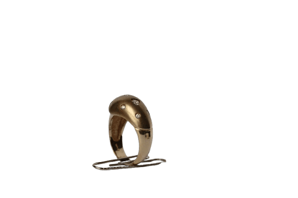 Bague 54 Bague rétro en or jaune 14k et diamants ronds, diamant Trillion 58 Facettes